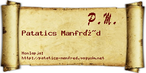 Patatics Manfréd névjegykártya